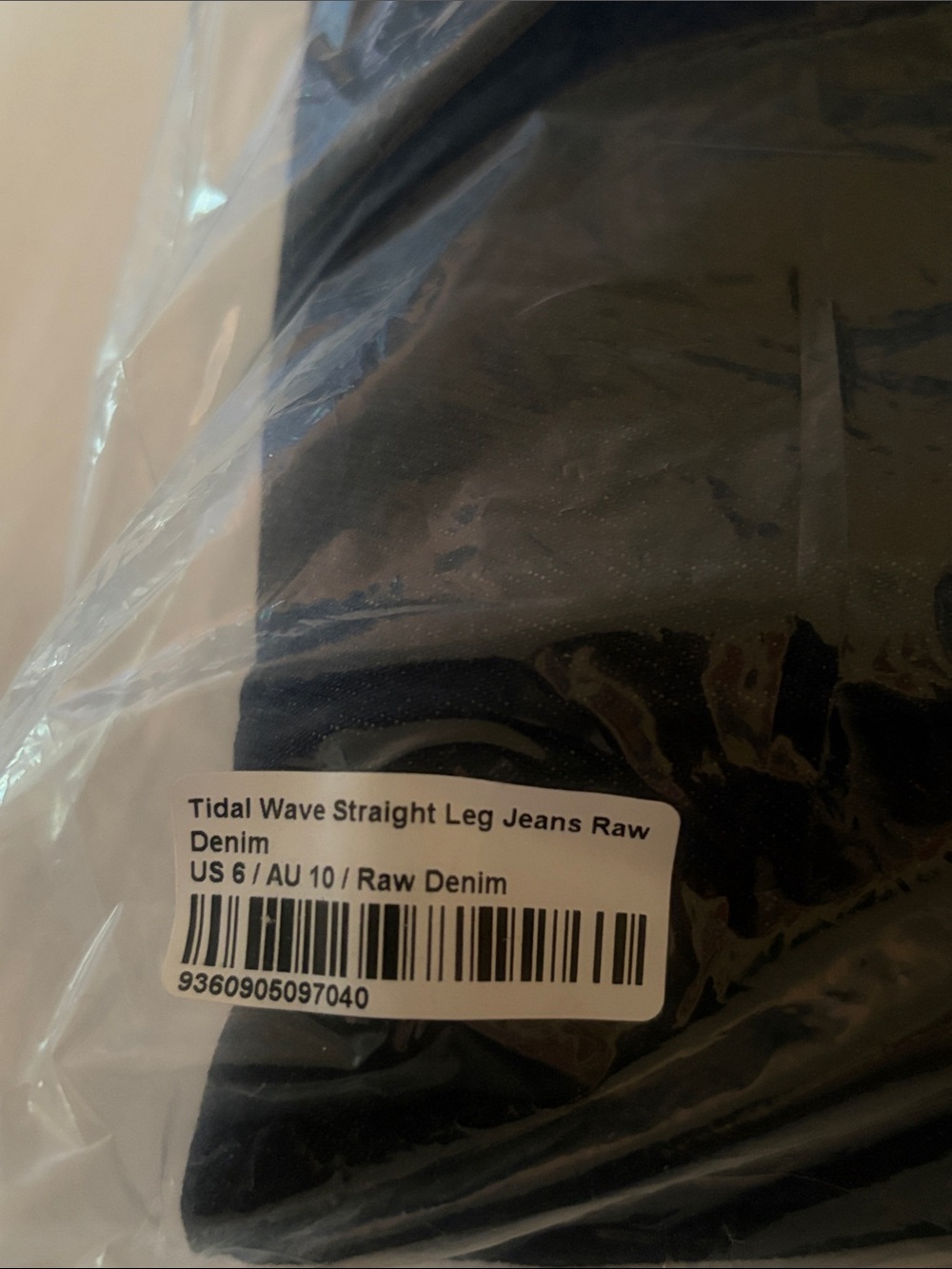 Princess Polly Tidal Wave Straight Leg Jeans Raw Denim, Size 6